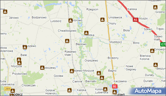 mapa Nowy Młyn gmina Lubień Kujawski, Nowy Młyn gmina Lubień Kujawski na mapie Targeo