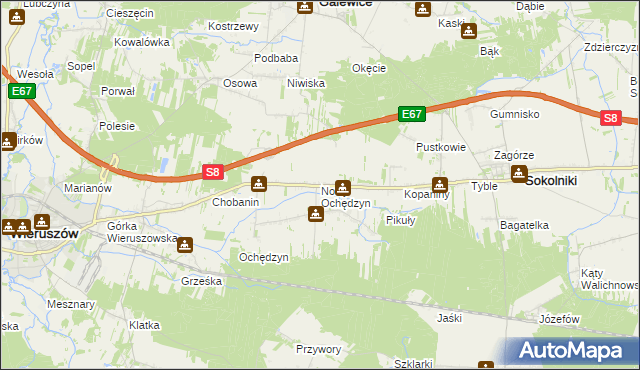 mapa Nowy Ochędzyn, Nowy Ochędzyn na mapie Targeo