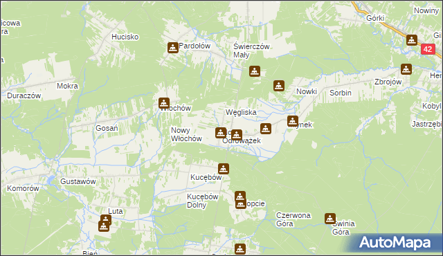 mapa Nowy Odrowążek, Nowy Odrowążek na mapie Targeo