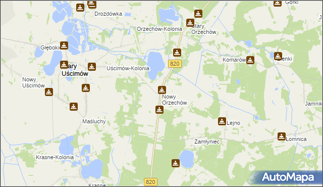 mapa Nowy Orzechów, Nowy Orzechów na mapie Targeo