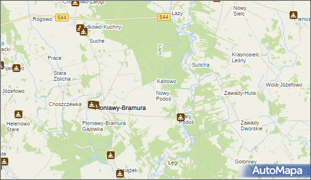 mapa Nowy Podoś, Nowy Podoś na mapie Targeo