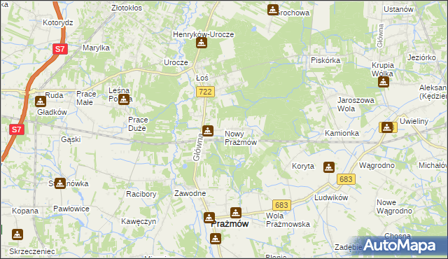 mapa Nowy Prażmów, Nowy Prażmów na mapie Targeo