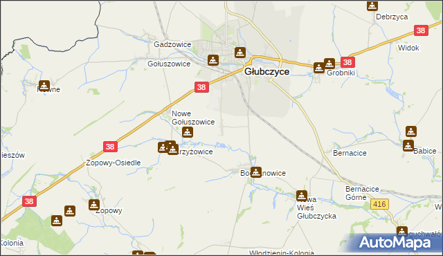 mapa Nowy Rożnów, Nowy Rożnów na mapie Targeo