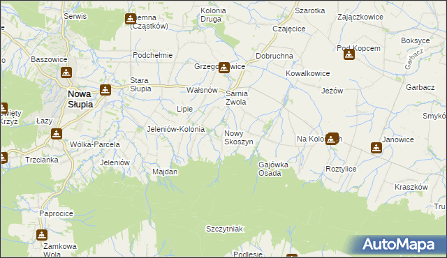 mapa Nowy Skoszyn, Nowy Skoszyn na mapie Targeo