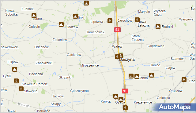 mapa Nowy Sławoszew, Nowy Sławoszew na mapie Targeo