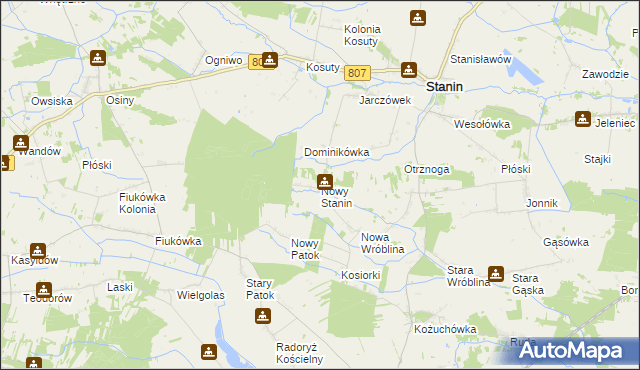 mapa Nowy Stanin, Nowy Stanin na mapie Targeo