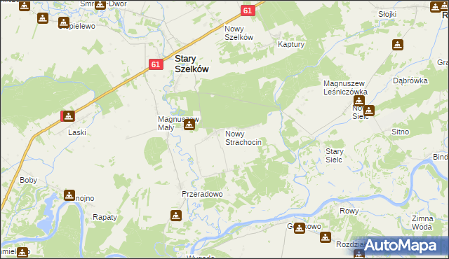 mapa Nowy Strachocin, Nowy Strachocin na mapie Targeo