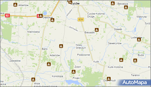 mapa Nowy Stręczyn, Nowy Stręczyn na mapie Targeo