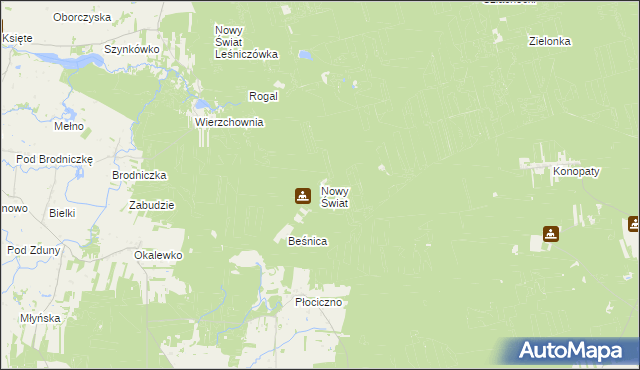 mapa Nowy Świat gmina Górzno, Nowy Świat gmina Górzno na mapie Targeo