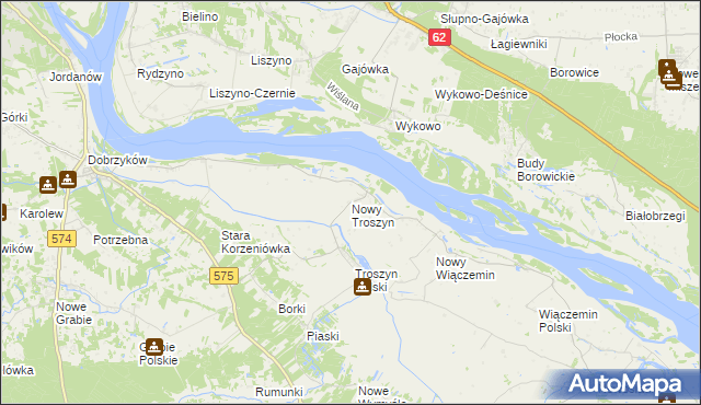 mapa Nowy Troszyn, Nowy Troszyn na mapie Targeo