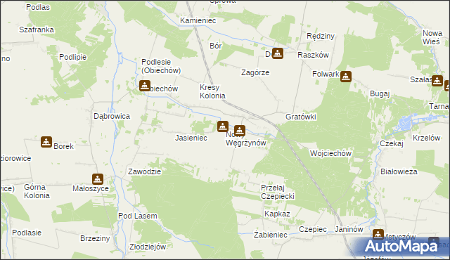 mapa Nowy Węgrzynów, Nowy Węgrzynów na mapie Targeo