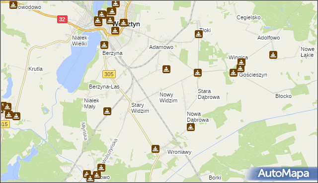 mapa Nowy Widzim, Nowy Widzim na mapie Targeo