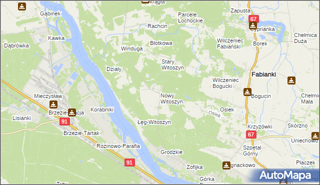 mapa Nowy Witoszyn, Nowy Witoszyn na mapie Targeo