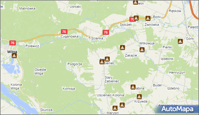 mapa Nowy Żabieniec, Nowy Żabieniec na mapie Targeo