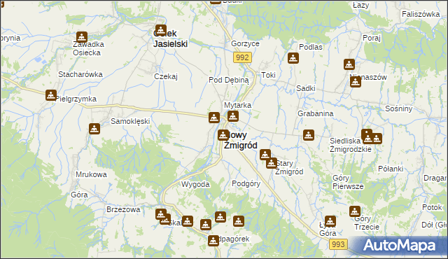 mapa Nowy Żmigród, Nowy Żmigród na mapie Targeo