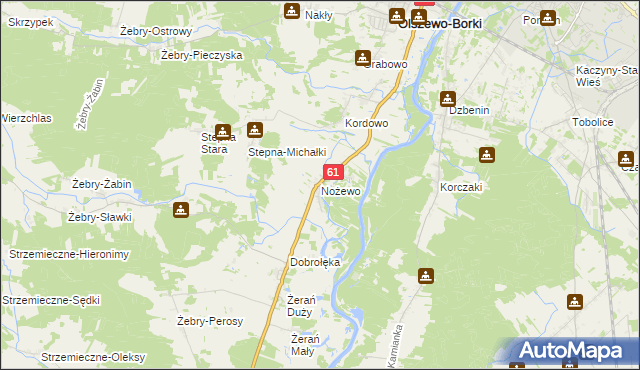 mapa Nożewo, Nożewo na mapie Targeo