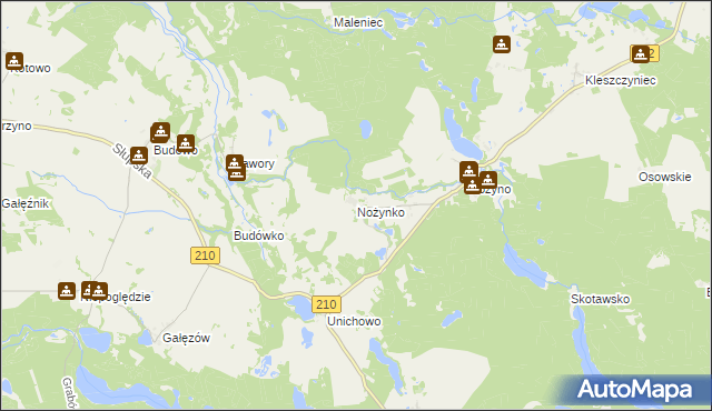 mapa Nożynko, Nożynko na mapie Targeo