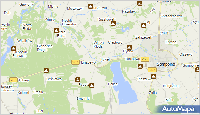 mapa Nykiel, Nykiel na mapie Targeo