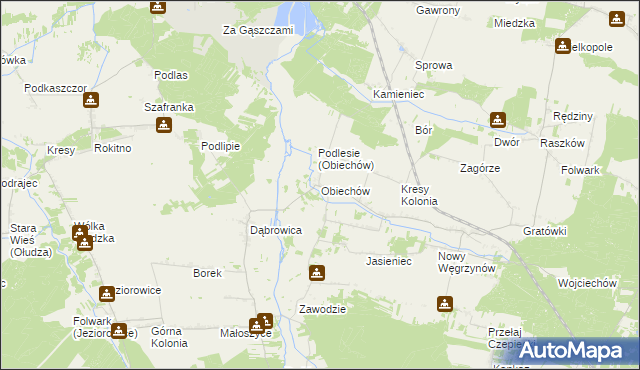 mapa Obiechów, Obiechów na mapie Targeo