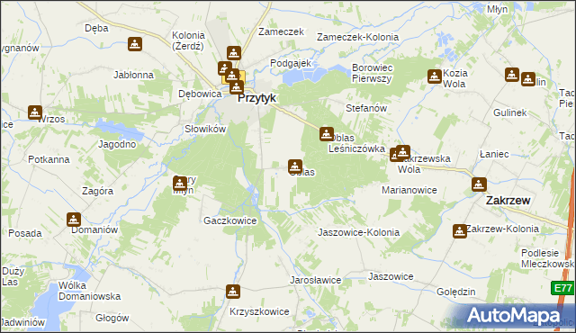 mapa Oblas, Oblas na mapie Targeo