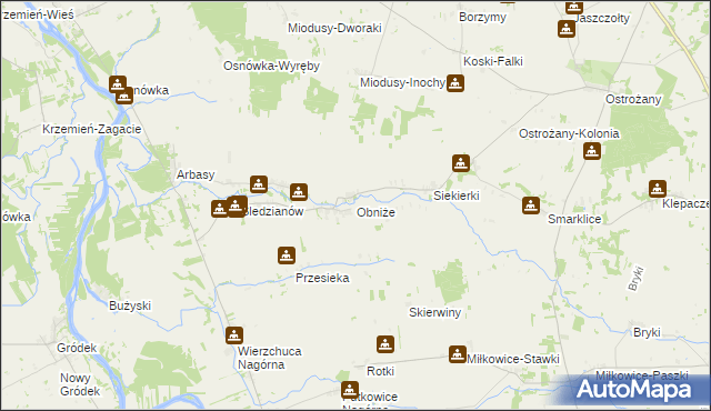 mapa Obniże, Obniże na mapie Targeo