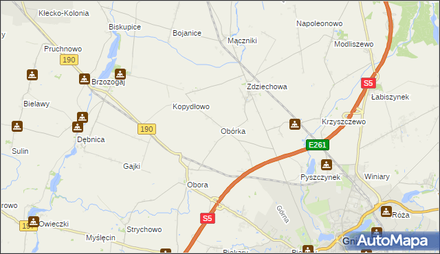 mapa Obórka, Obórka na mapie Targeo