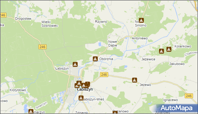 mapa Obórznia, Obórznia na mapie Targeo