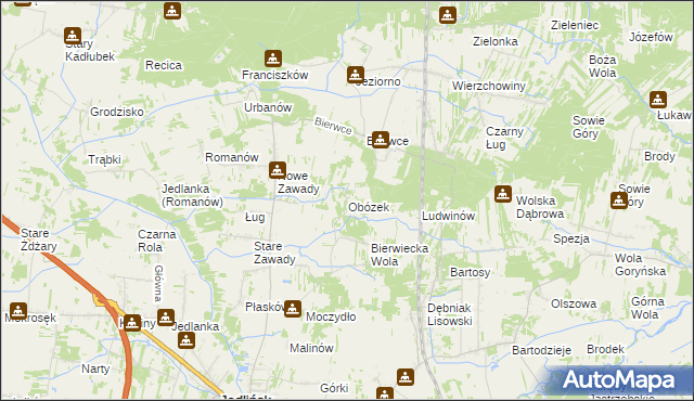 mapa Obózek, Obózek na mapie Targeo