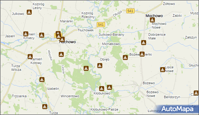 mapa Obręb gmina Mochowo, Obręb gmina Mochowo na mapie Targeo