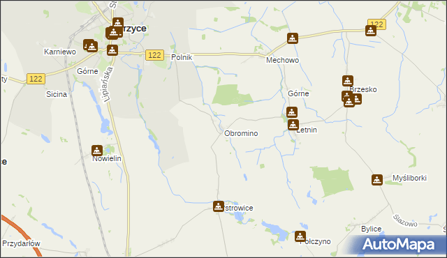 mapa Obromino, Obromino na mapie Targeo