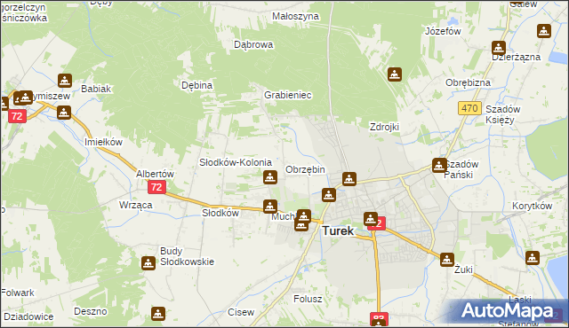 mapa Obrzębin, Obrzębin na mapie Targeo