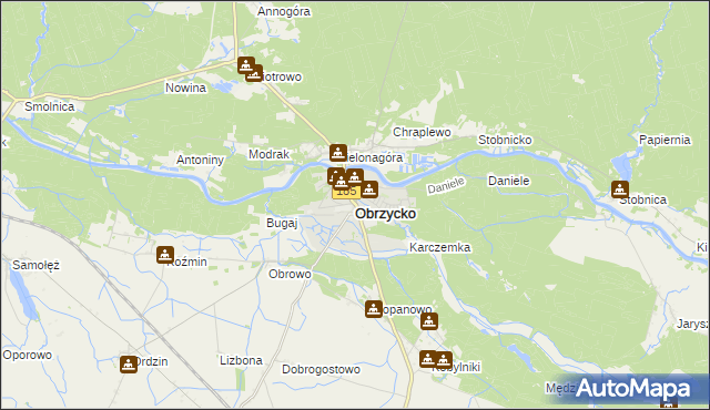 mapa Obrzycko, Obrzycko na mapie Targeo