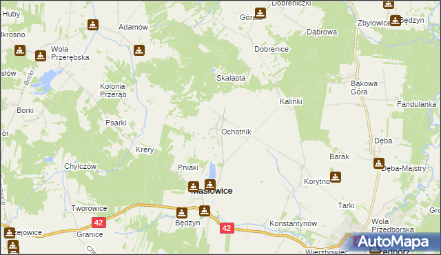 mapa Ochotnik, Ochotnik na mapie Targeo