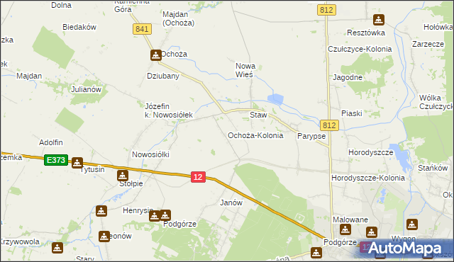 mapa Ochoża-Kolonia, Ochoża-Kolonia na mapie Targeo