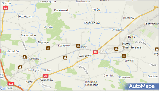 mapa Ociąż, Ociąż na mapie Targeo