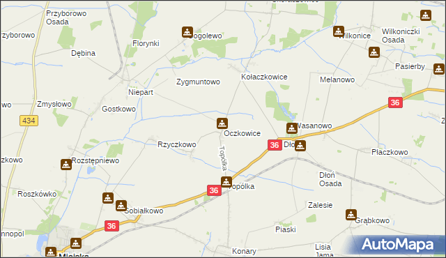 mapa Oczkowice, Oczkowice na mapie Targeo