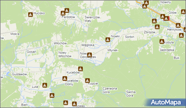 mapa Odrowążek, Odrowążek na mapie Targeo