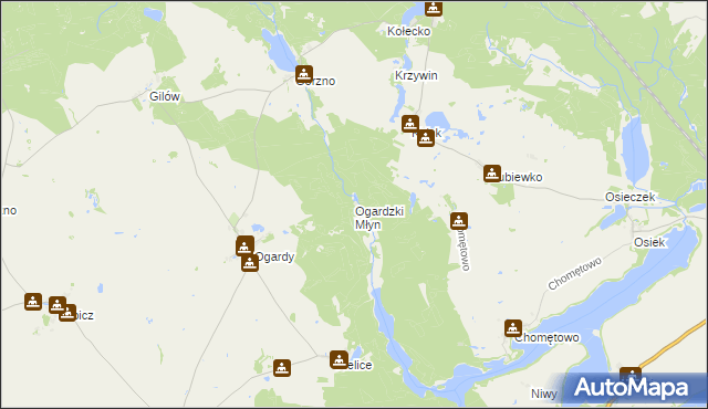 mapa Ogardzki Młyn, Ogardzki Młyn na mapie Targeo