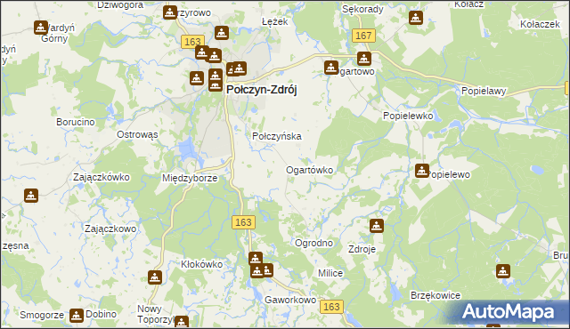 mapa Ogartówko, Ogartówko na mapie Targeo