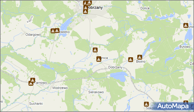 mapa Ognica gmina Dobrzany, Ognica gmina Dobrzany na mapie Targeo