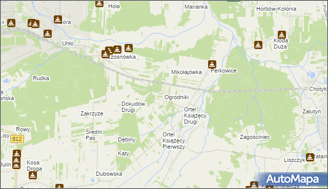 mapa Ogrodniki gmina Biała Podlaska, Ogrodniki gmina Biała Podlaska na mapie Targeo