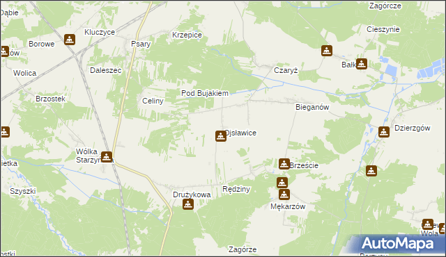 mapa Ojsławice, Ojsławice na mapie Targeo