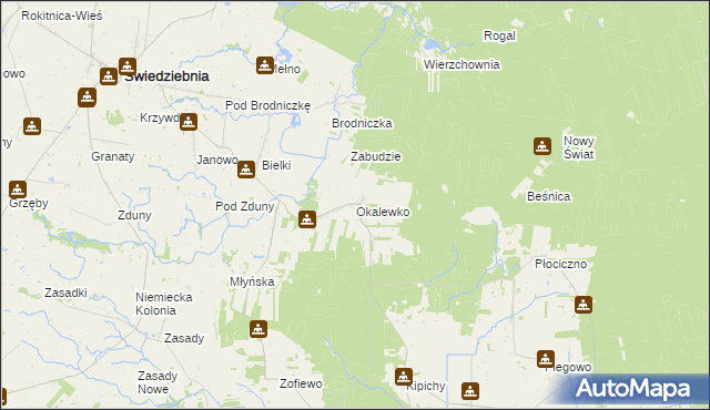 mapa Okalewko, Okalewko na mapie Targeo