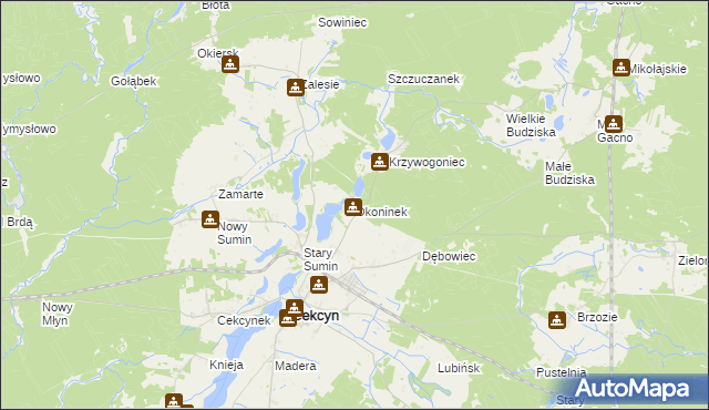 mapa Okoninek, Okoninek na mapie Targeo