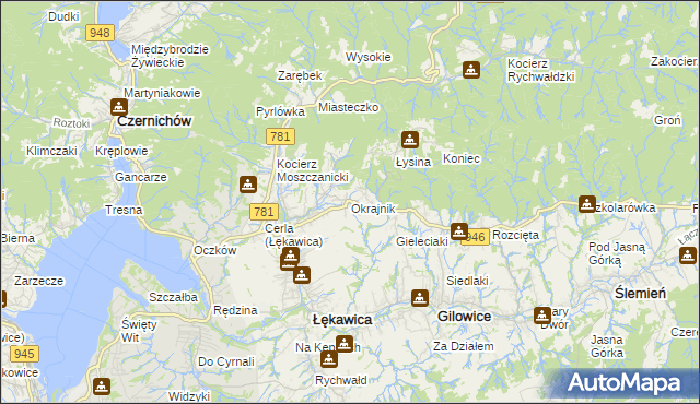 mapa Okrajnik, Okrajnik na mapie Targeo