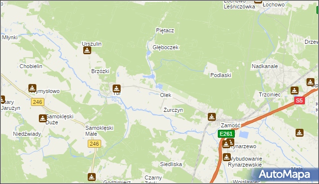mapa Olek gmina Szubin, Olek gmina Szubin na mapie Targeo