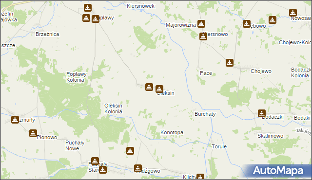 mapa Oleksin gmina Brańsk, Oleksin gmina Brańsk na mapie Targeo