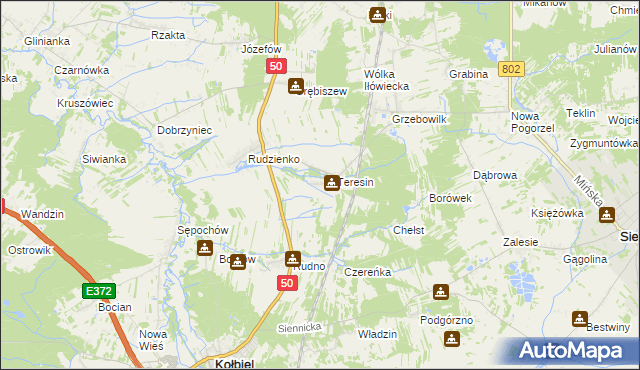 mapa Oleksin gmina Kołbiel, Oleksin gmina Kołbiel na mapie Targeo