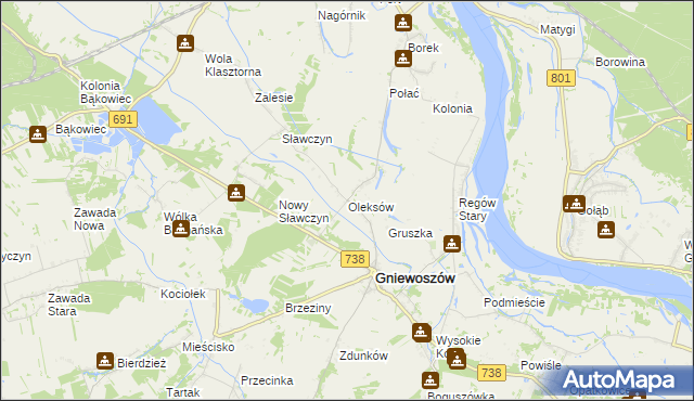 mapa Oleksów, Oleksów na mapie Targeo