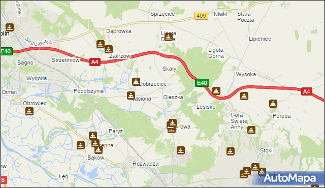 mapa Oleszka, Oleszka na mapie Targeo